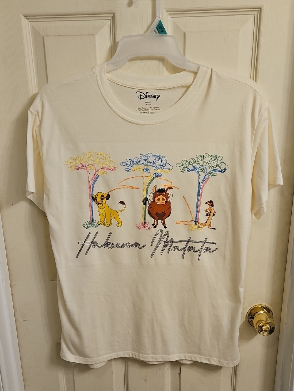 Disney Cream Hakuna Matata Simba Pumbaa & Timon Tee